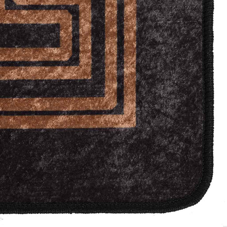 Vidaxl tæppe vaskbart anti-slip 160x230 cm sort og guldfarvet