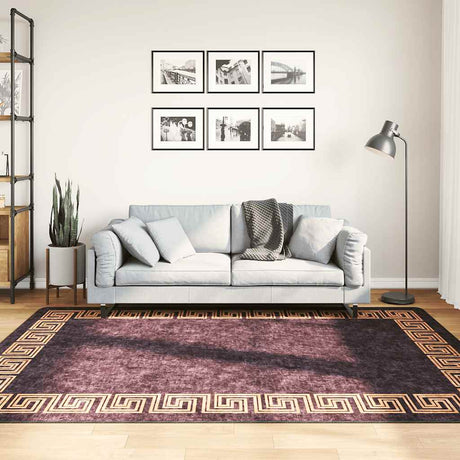 Vidaxl tæppe vaskbart anti-slip 160x230 cm sort og guldfarvet
