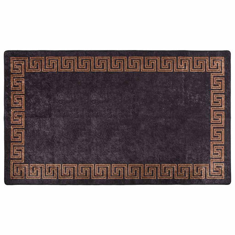 Vidaxl tæppe vaskbart anti-slip 190x300 cm sort og guldfarvet