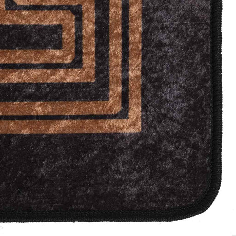 Vidaxl tæppe vaskbart anti-slip 190x300 cm sort og guldfarvet