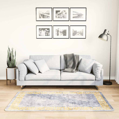 Vidaxl tæppe vaskbart anti-slip 80x150 cm grå