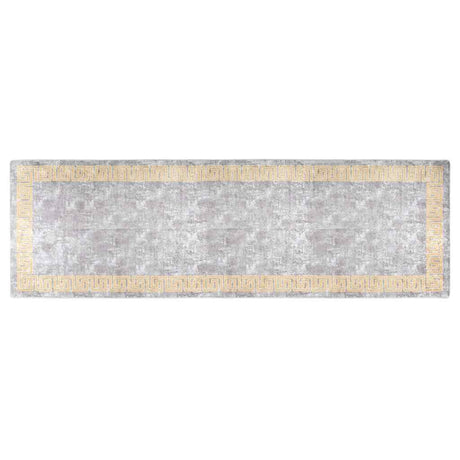 Vidaxl tæppe vaskbart anti-slip 80x300 cm grå