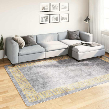 Vidaxl tæppe vaskbart anti-slip 190x300 cm grå