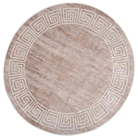 Vidaxl tæppe vaskbart anti-slip 120 cm beige