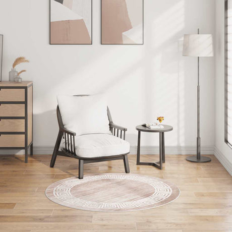 Vidaxl tæppe vaskbart anti-slip 120 cm beige