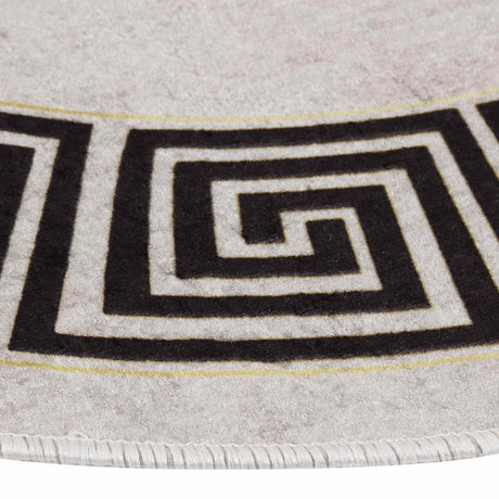 Vidaxl tæppe vaskbart anti-slip ø120 cm lys beige