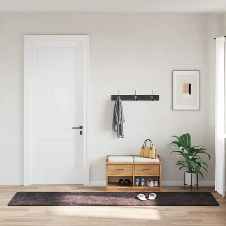 Vidaxl Rug Washable Anti-Slip 80x300 cm Anthracite-farvet