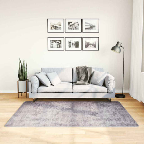 Vidaxl tæppe vaskbart anti-slip 120x180 cm grå