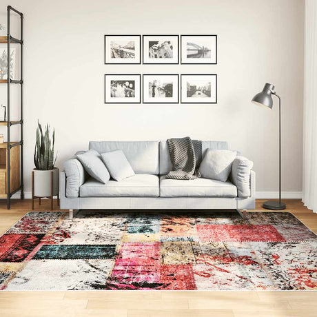 Vidaxl tæppe vaskbart anti-slip patchwork 160x230 cm flerfarvet