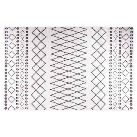 Vidaxl tæppe vaskbart anti-slip 80x150 cm sort og hvid