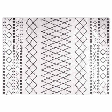 Vidaxl tæppe vaskbart anti-slip 120x180 cm sort og hvid