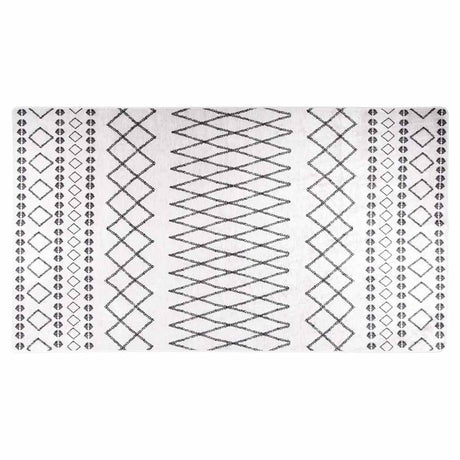 Vidaxl tæppe vaskbart anti-slip 190x300 cm sort og hvid