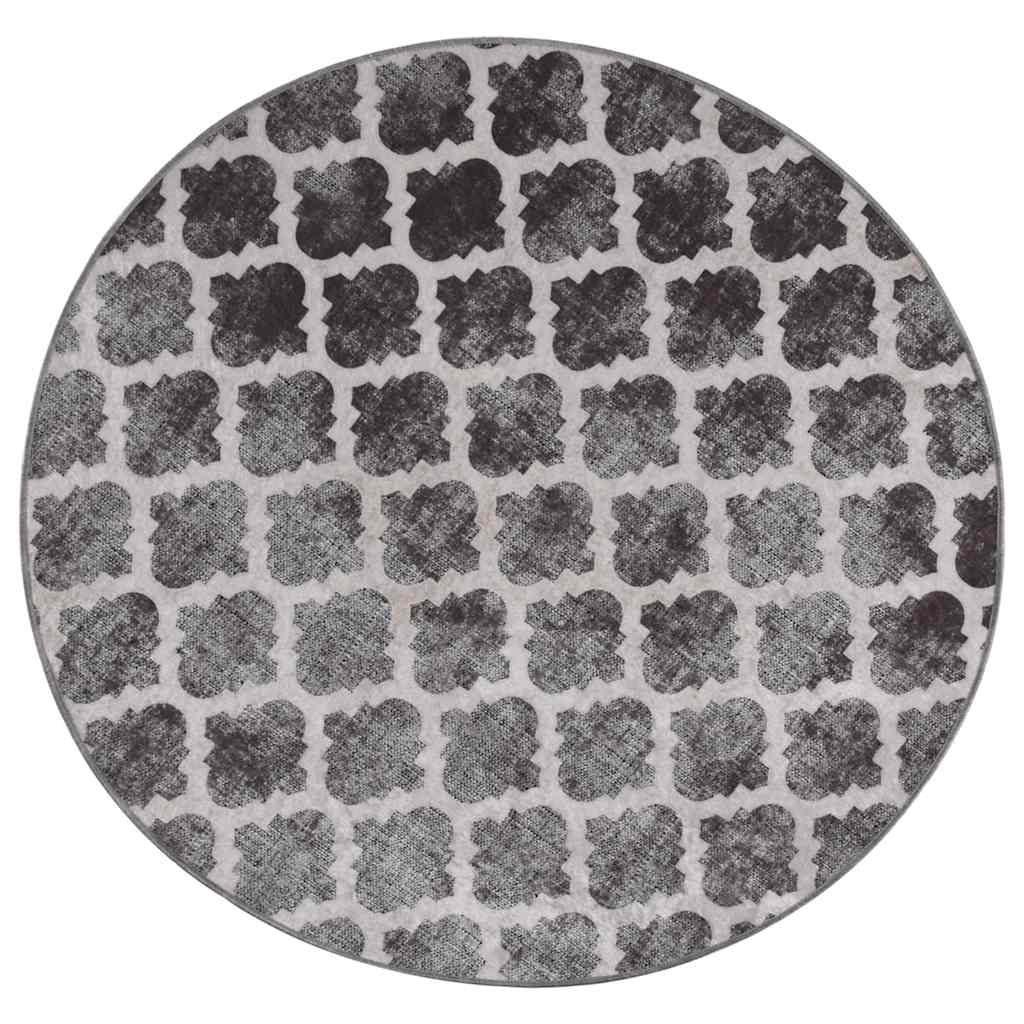 Vidaxl Rug Washable Anti-Slip Ø120 cm flerfarvet
