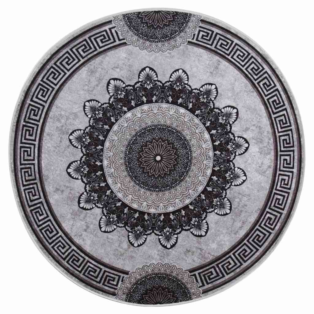 Vidaxl Rug Washable Anti-Slip Ø120 cm flerfarvet