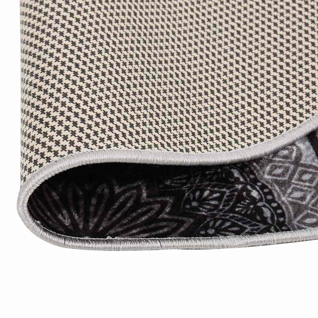 Vidaxl Rug Washable Anti-Slip Ø120 cm flerfarvet