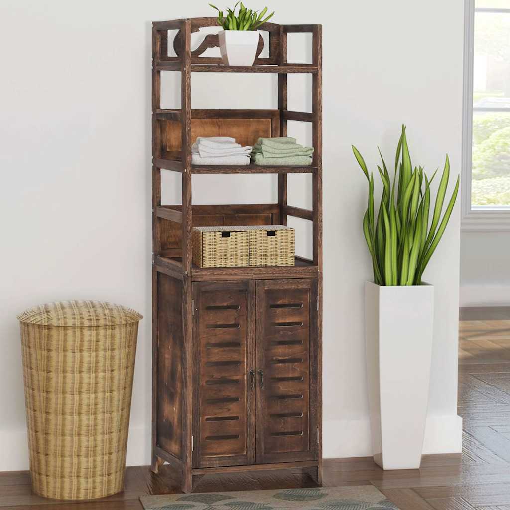 Vidaxl wandkast 46x24x140 cm massief paulowniahout donkerbruin