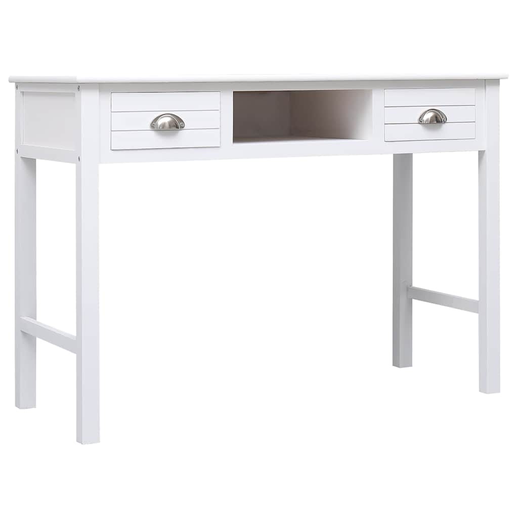 Vidaxl bureau 108x45x76 cm massief paulowniahout wit