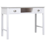 Vidaxl bureau 108x45x76 cm massief paulowniahout wit