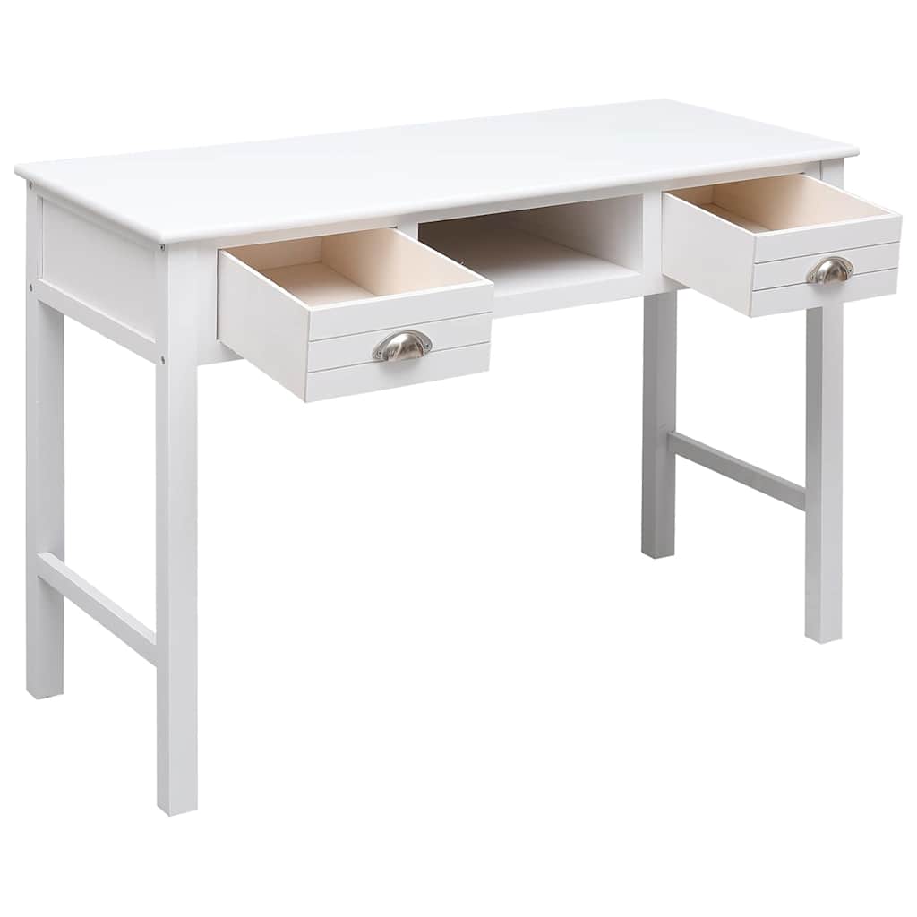 Vidaxl bureau 108x45x76 cm massief paulowniahout wit
