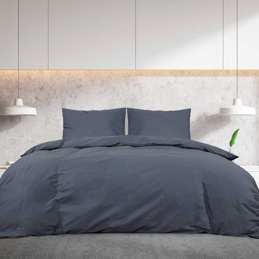 VIDAXL DUVET OVERLAY SET Letvægt 155x220 cm Mikrofiber Anthracite