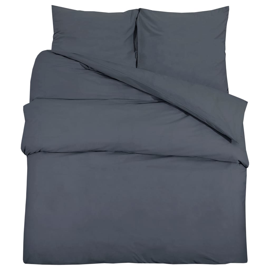 VIDAXL DUVET OVERLAY SET Letvægt 260x220 cm Mikrofiber Anthracite