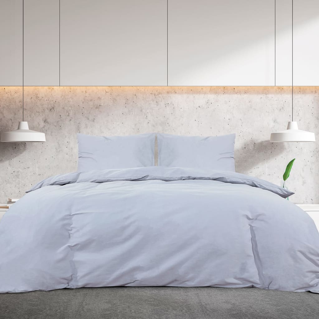 VIDAXL DUVET OVERLAY SET Letvægt 135x200 cm Mikrofiber Grå