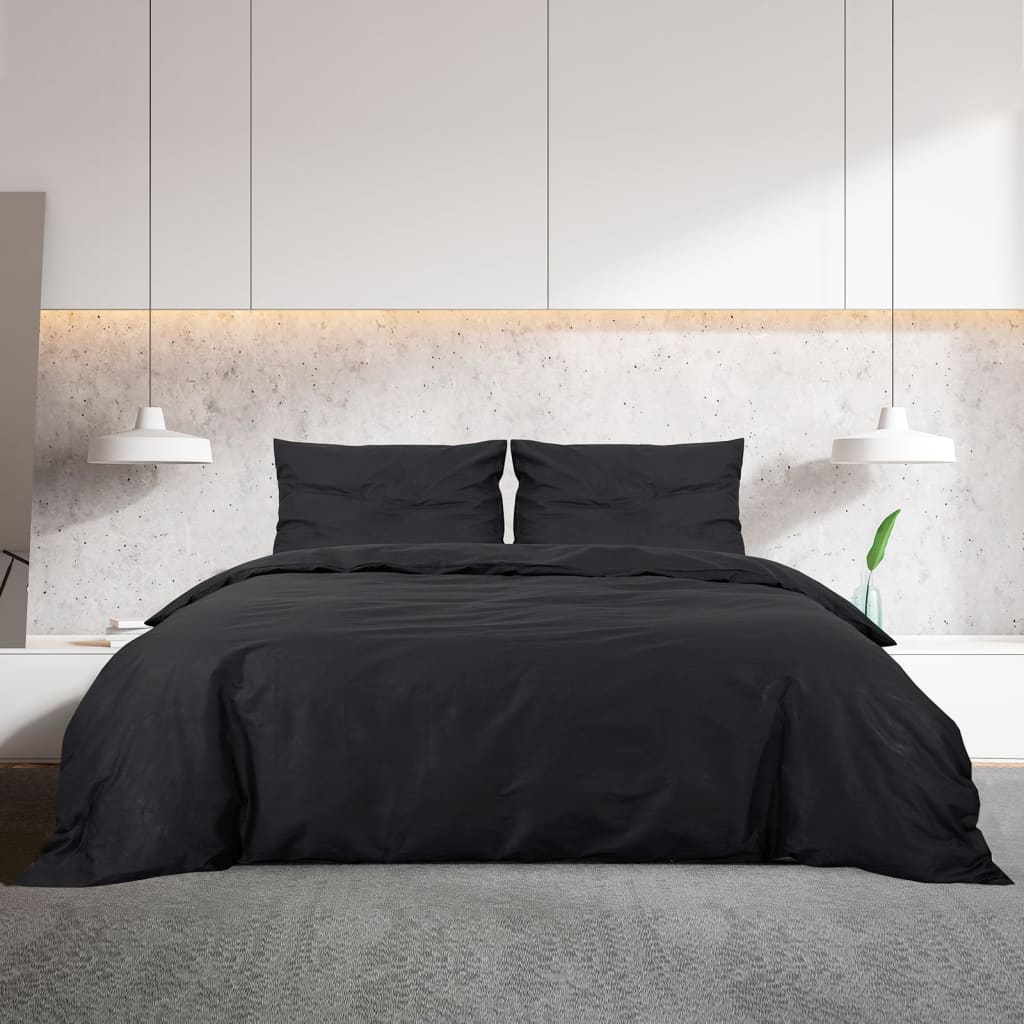 VIDAXX DUVET -DÆKNING Sæt let 200x200 cm mikrofiber sort