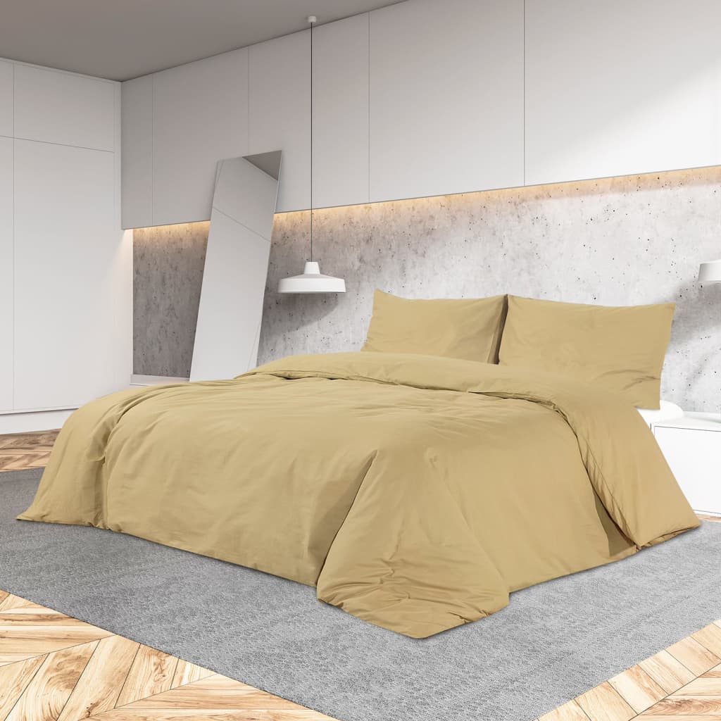 Vidaxl dekbedovertrekset lichtgewicht 140x200 cm microvezel taupe