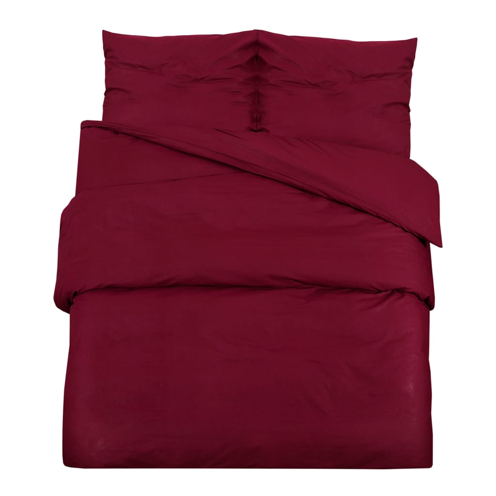 Vidaxl dekbedovertrekset lichtgewicht 155x220 cm microvezel bordeaux