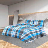Vidaxl dekbedovertrekset 260x240 cm katoen blauw en grijs