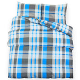 Vidaxl dekbedovertrekset 155x220 cm katoen blauw en grijs