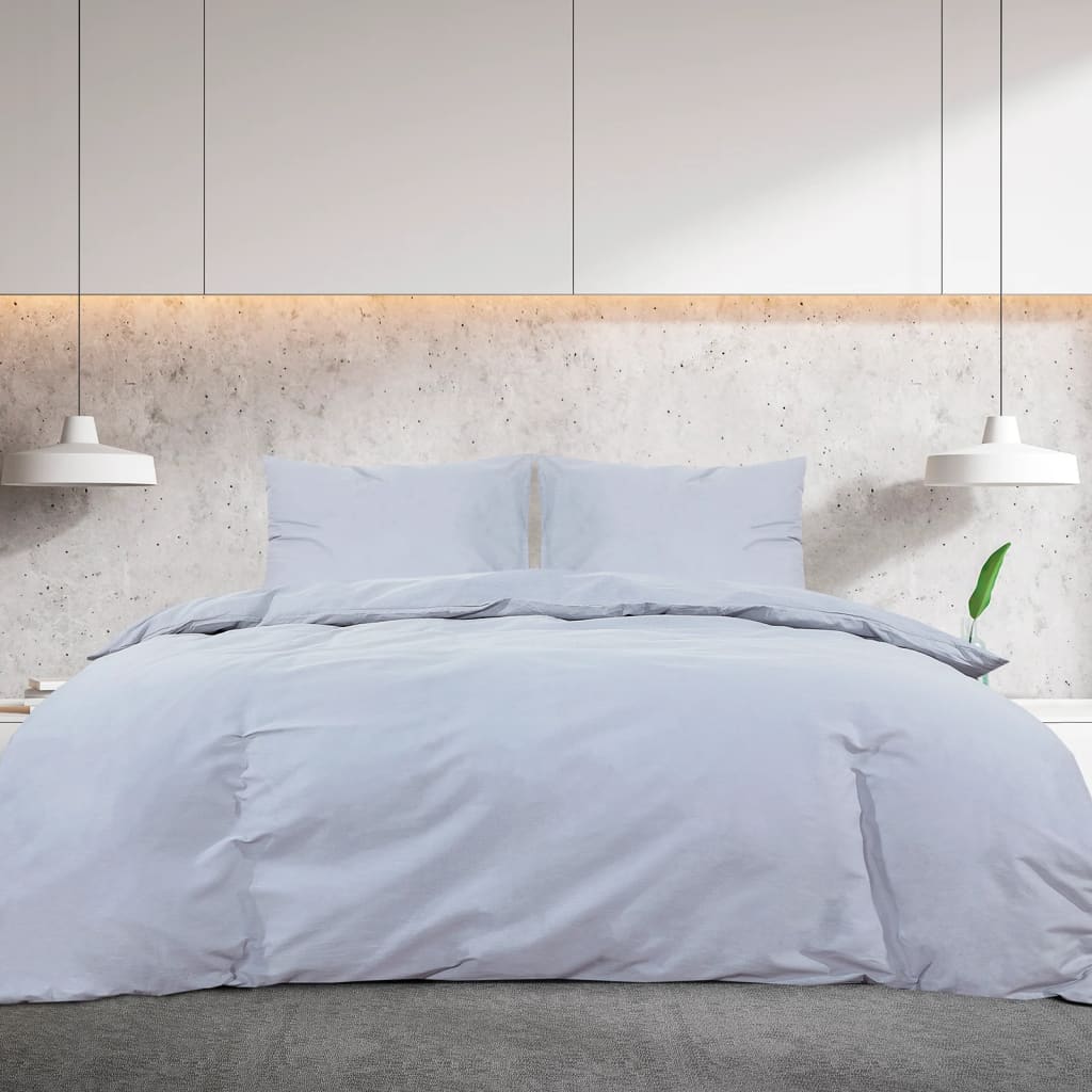 Vidaxl dekbedovertrekset 220x240 cm katoen grijs
