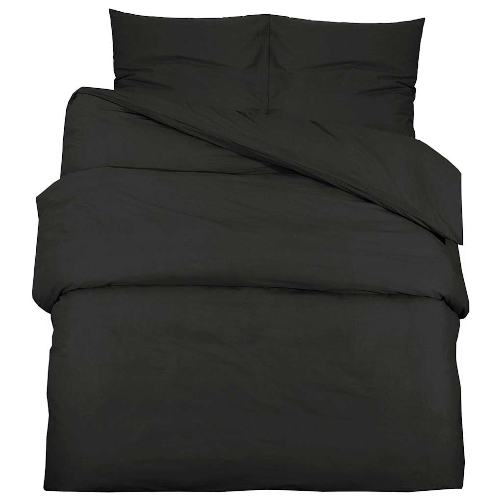 Vidaxl dyneoverskridende sæt 240x220 cm bomuld sort