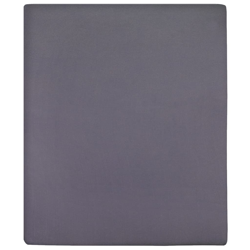 Vidaxl Fitted Sheet Jersey 90x200 cm Cotton Anthracite -farvet