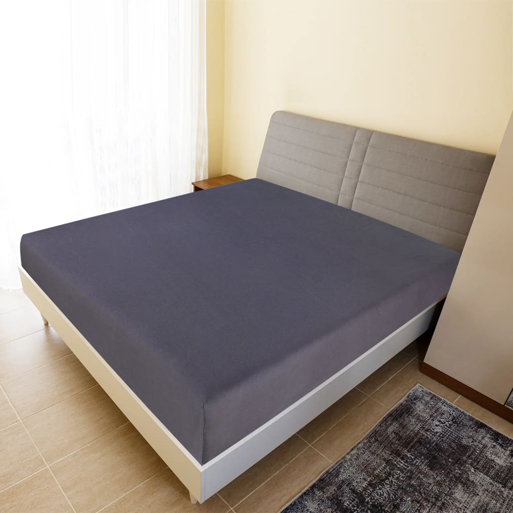 Vidaxl Fitted Sheet Jersey 90x200 cm Cotton Anthracite -farvet