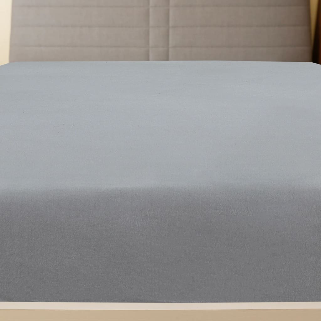Vidaxl Fitted Sheet Jersey 160x200 cm bomuldgrå