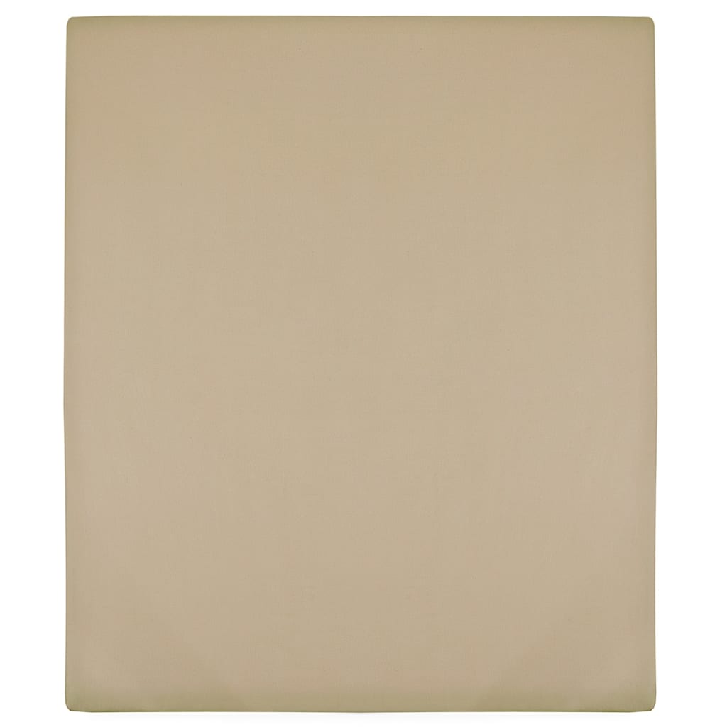 Vidaxl Fitted Sheets Jersey 2 PCS 160x200 cm Cotton Taupe
