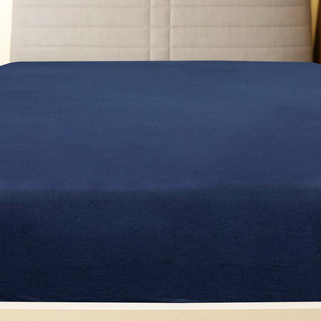 Vidaxl Fitted Sheet Jersey 90x200 cm bomuld Navy Blue Blue