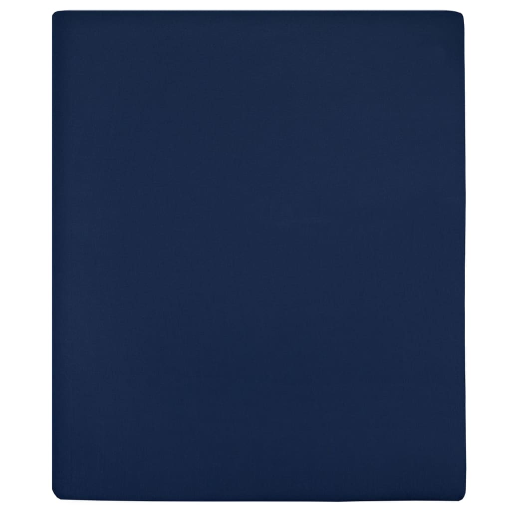 Vidaxl monterede ark 2 St Jersey 90x200 cm bomulds Navy Blue Blue