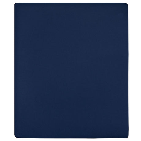 Vidaxl monterede ark 2 St Jersey 100x200 cm Cotton Marine Blue