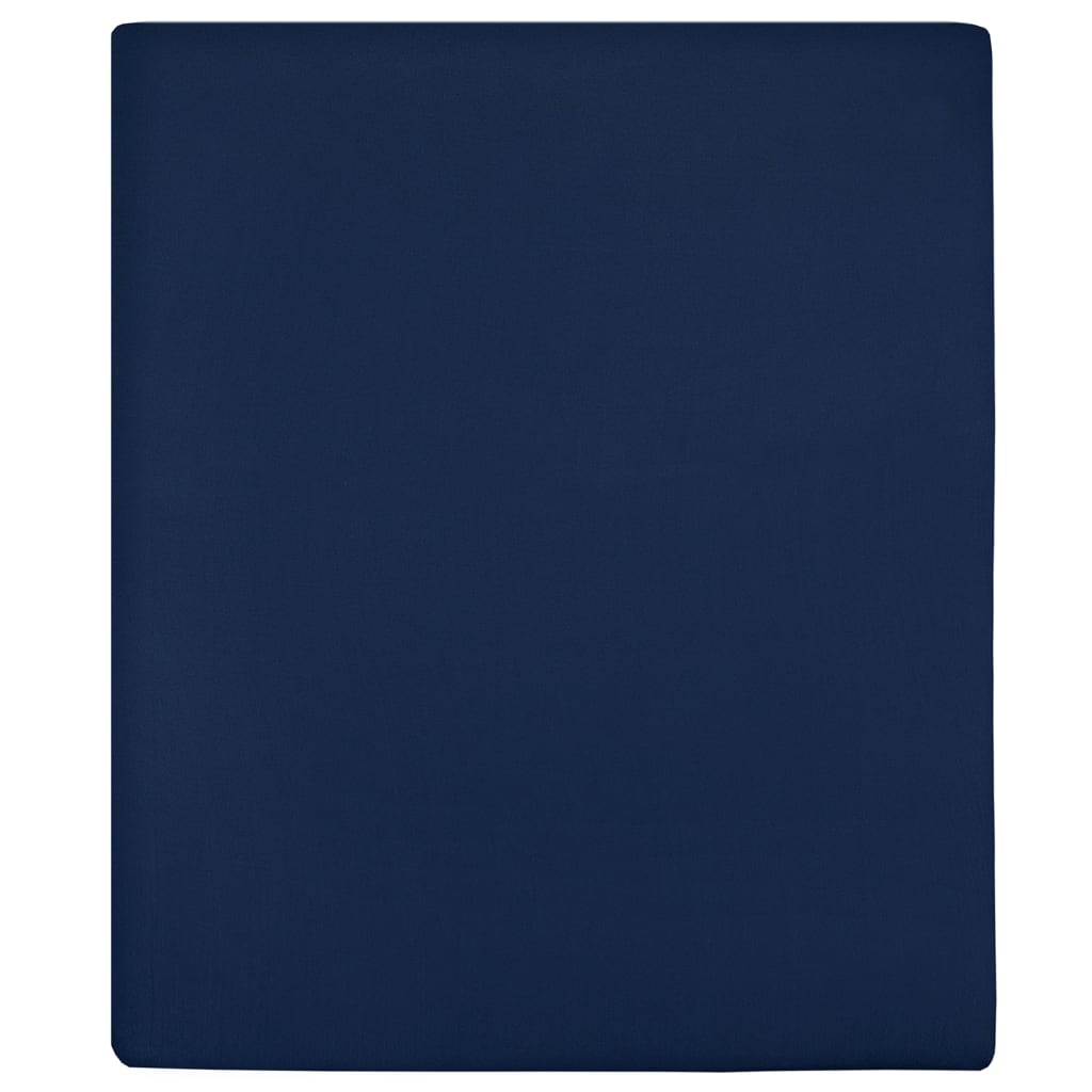 Vidaxl Fitted Sheet Jersey 160x200 cm bomuld Marine Blue