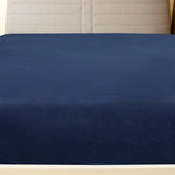 Vidaxl Fitted Sheet Jersey 160x200 cm bomuld Marine Blue