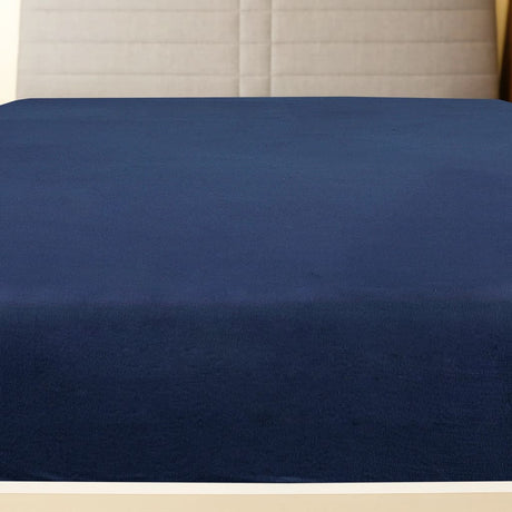 Vidaxl Fitted Sheet Jersey 160x200 cm bomuld Marine Blue