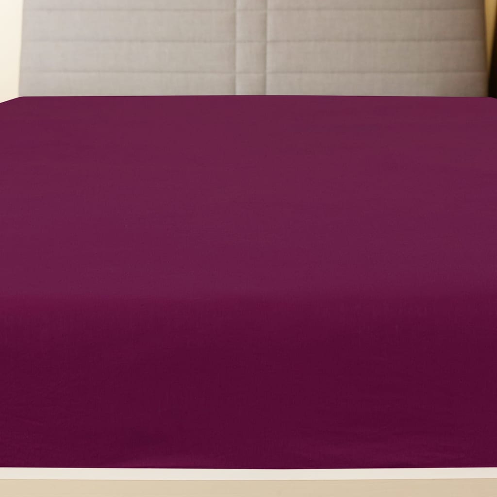 Vidaxl Fitted Sheets Jersey 2 Pcs 180x200 cm Bomuld Burgundy Rød
