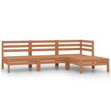 Vidaxl 4-delige loungeset massief grenenhout honingbruin