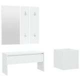 Vidaxl garderobe set bewerkt hout wit