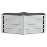 Vidaxl planter hævet 129x45 cm galvaniseret stål sølvfarve