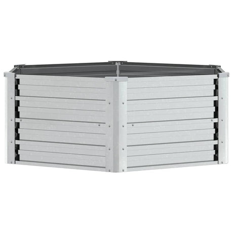Vidaxl planter hævet 129x45 cm galvaniseret stål sølvfarve