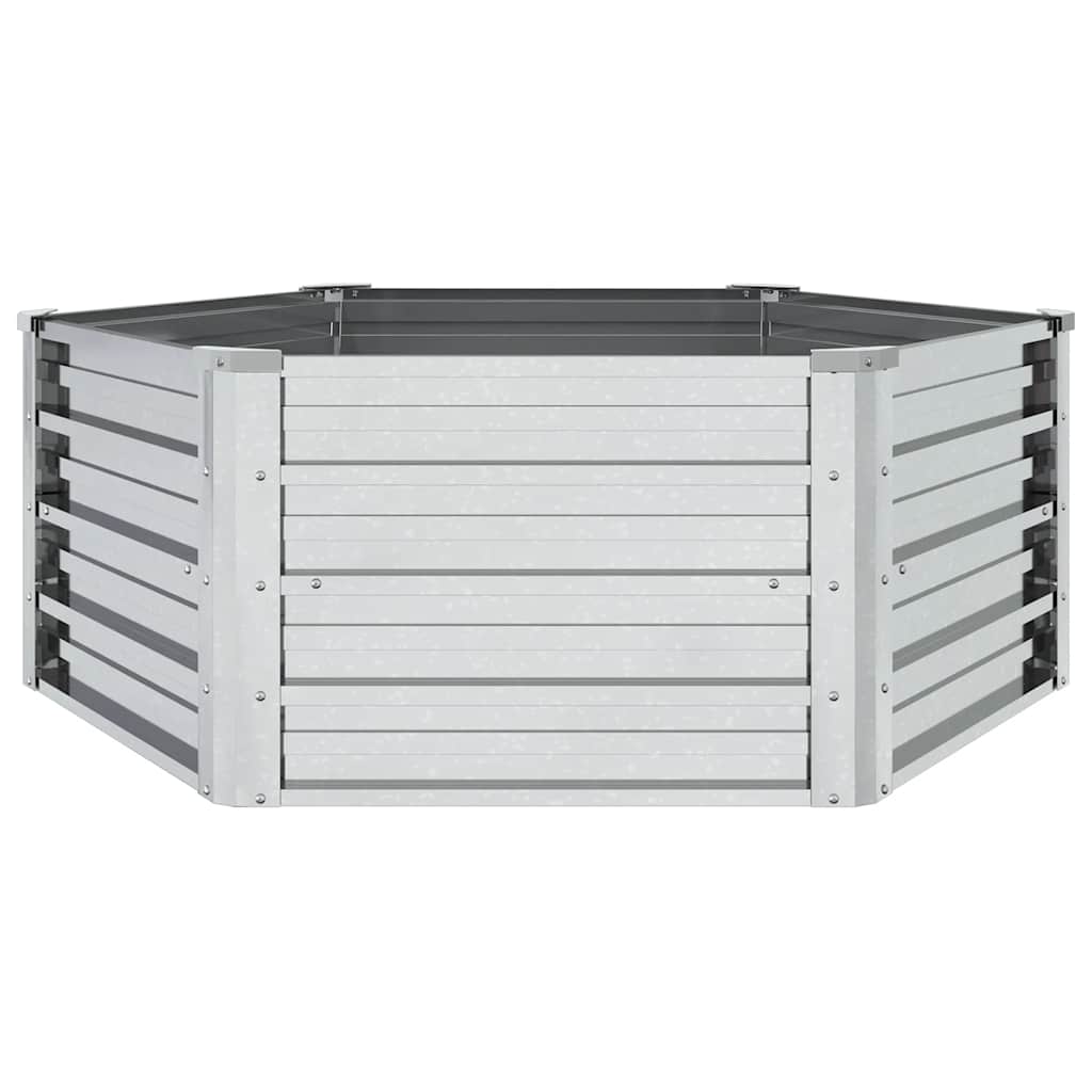 Vidaxl planter hævet 129x45 cm galvaniseret stål sølvfarve
