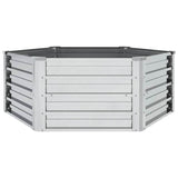 Vidaxl planter hævet 129x45 cm galvaniseret stål sølvfarve